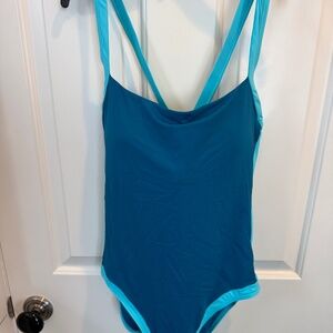 La Blanca One-piece Swim Suit in blue and teal size 14